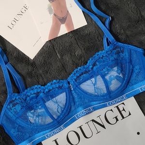 COBALT BLUE BLOSSOM BALCONY BRA 